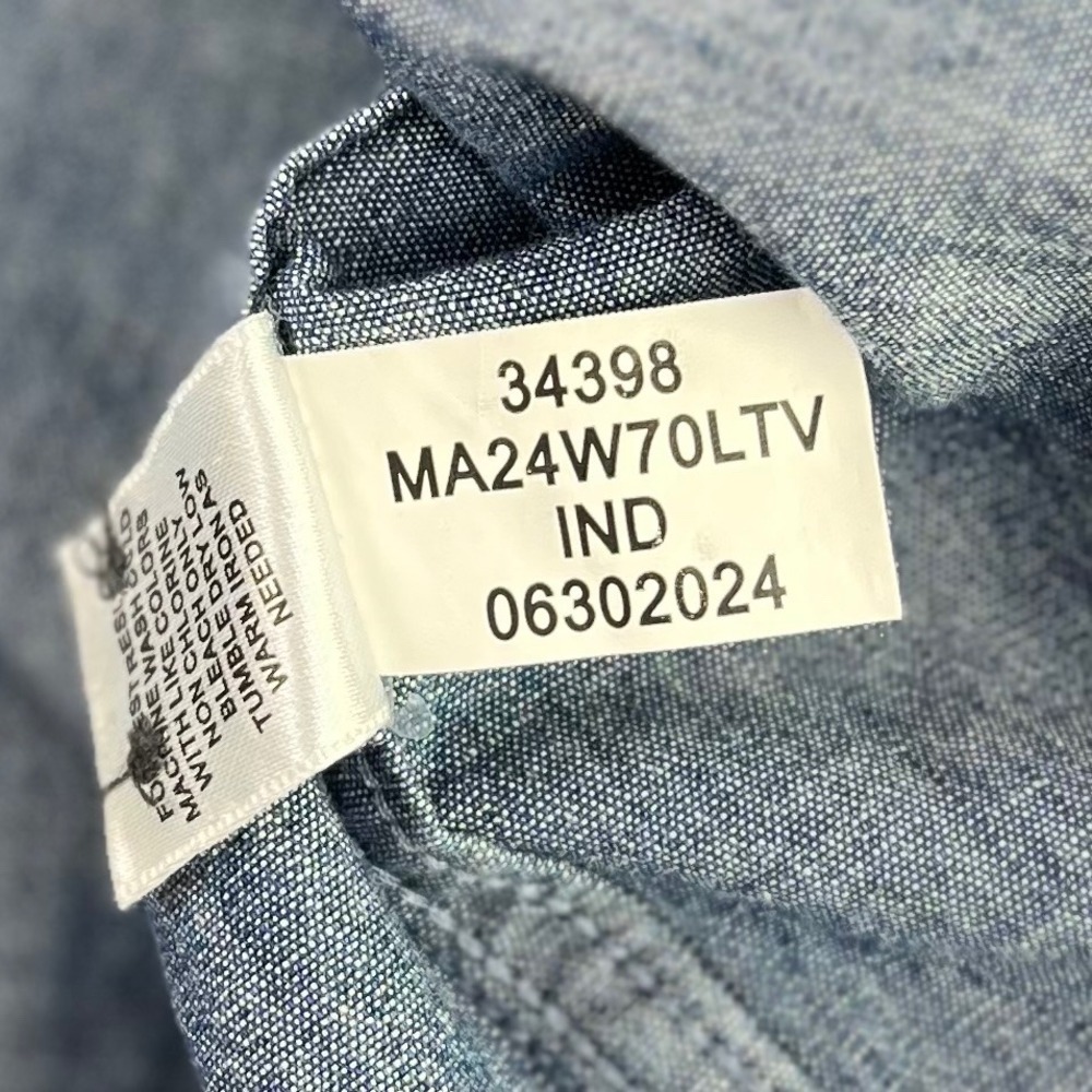 Peter Millar Chambray Button Down Shirt Men's XL … - image 6